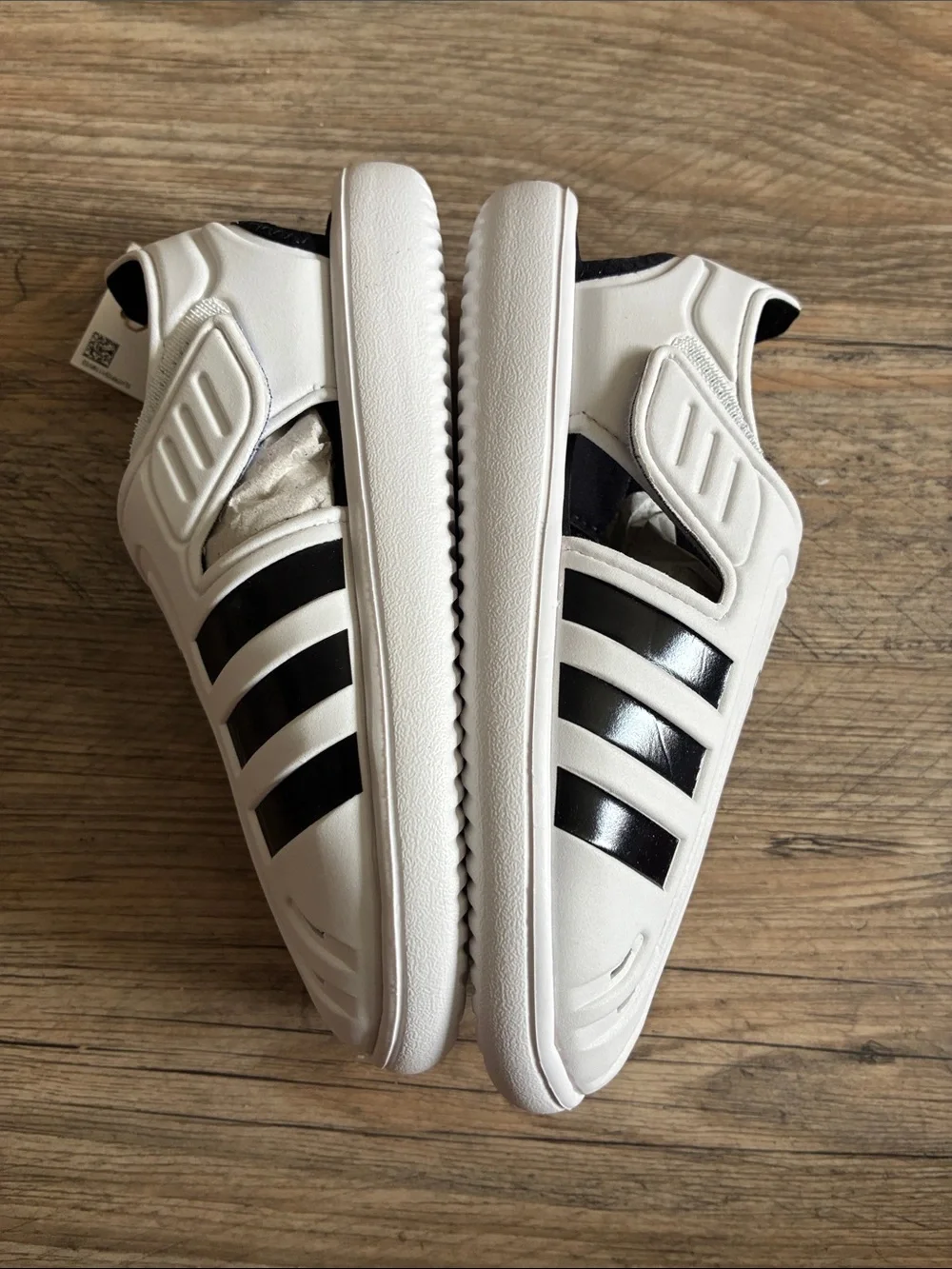 adidas Kids White and Black Ventilated Water Clog Sandals - Picture 3 of 5